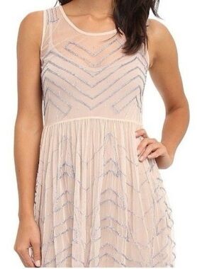 Free People Embellished Mesh Mini Slip Dress